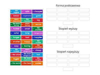 Przymiotniki Adjectives Superlatives Materia Y Dydaktyczne