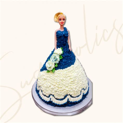 £5 Off Order Elegant Blue White Barbie Doll Cake Online Urgent