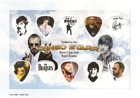 The Beatles Ringo Starr Guitar Picks On Photographic Background 10