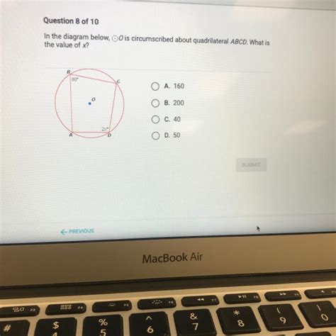 Free In The Diagram Below O Is Circumscribed About Quadrilateral