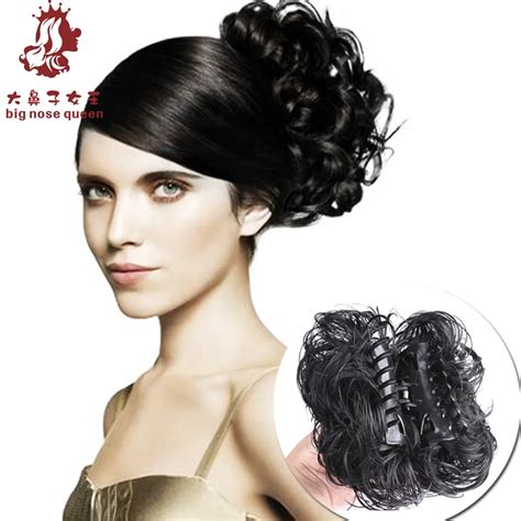 9colors Women Hair Claw Chignon Headband Hairpiece Clamp Buns Updo Curly Wavy Synthetic Hair