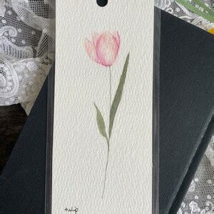 Hand Painted Original Tulip Bookmark Tulip Reading Florals