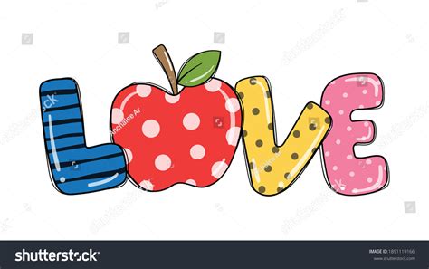 Draw Vector Illustration Design Love Teacher Stock Vector (Royalty Free ...