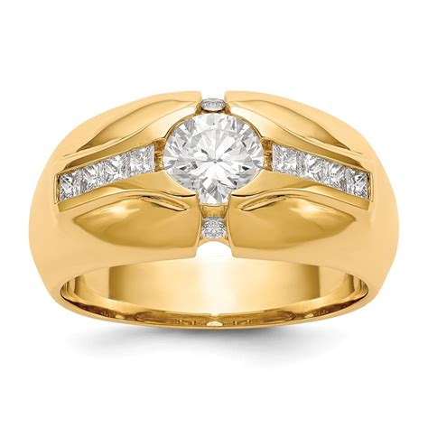 AA Jewels - Solid 14k Yellow Gold Engagement Men's Semi Mount Wedding ...