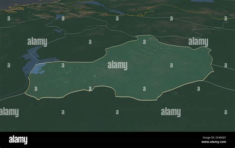 Zoom In On Westmeath County Of Ireland Outlined Oblique Perspective