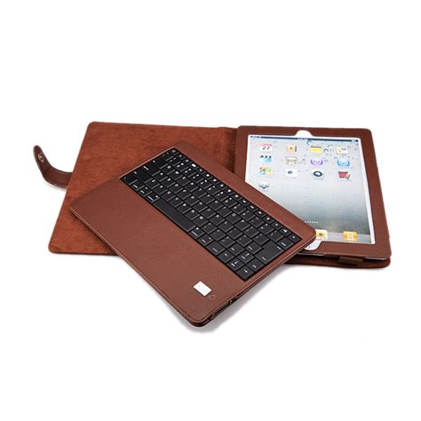 Leather Case With Bluetooth Keyboard For iPad 3 & iPad 2 Brown