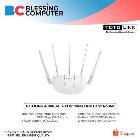 Jual TOTOLINK A810R AC1200 Wireless Dual Band Router Shopee Indonesia