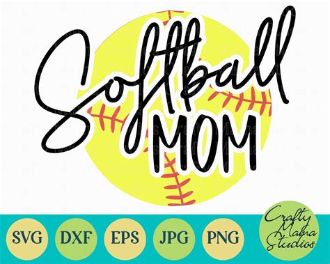 Softball Mom SVG Sublimation PNG EPS Sports File By Crafty Mama