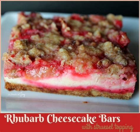 Rhubarb Cheesecake Bars Recipe Easy Rhubarb Recipes Rhubarb