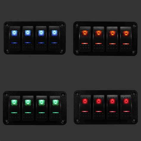 Universal Gang Led Rocker Switch Panel Waterproof Ip For V V Rv