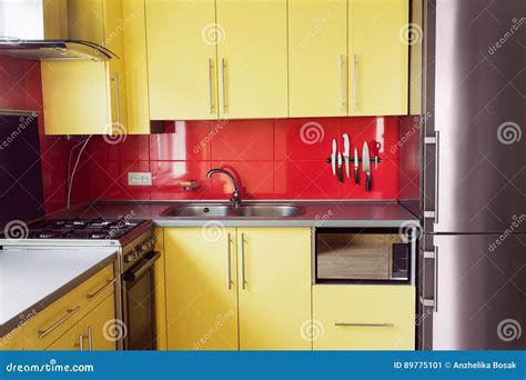 Yellow Kitchen Stock Image Image Of House Ownership 89775101