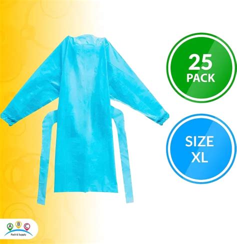 Dropship Disposable Isolation Gown Xl 25 Pack Microporous 50 Gsm Ppe