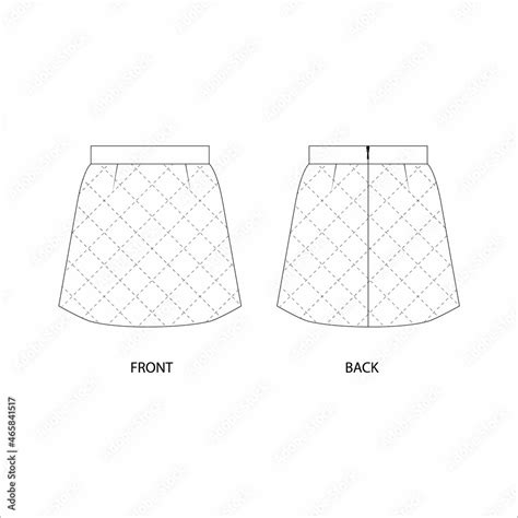 Vector illustration of a sketch of a mini skirt. Mini skirt with ...