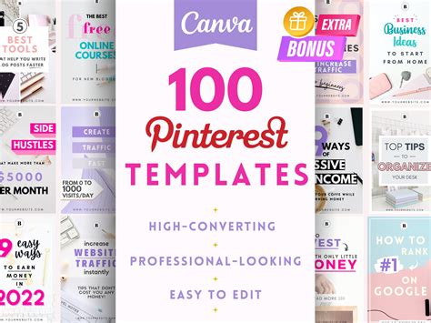 Viral & Eye-catching Pinterest Templates Pinterest Pin Templates Canva