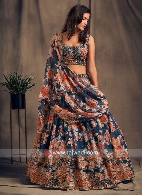 Organza Floral Printed Lehenga Choli