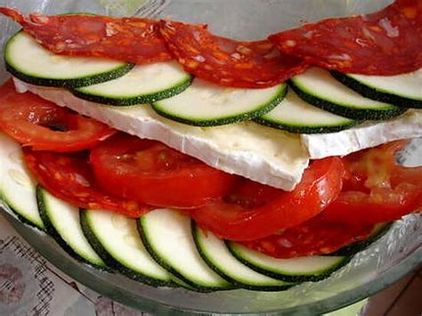 Recette De Tian De Courgettes Tomates Chorizo Et Camembert