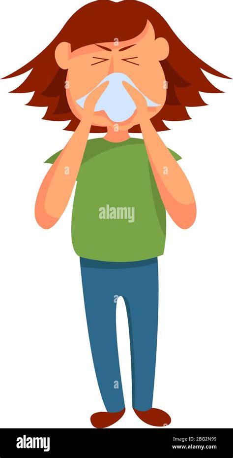 Man Sneezing Illustration Vector On White Background Stock Vector