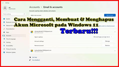 Cara Mengganti Membuat Dan Menghapus Akun Microsoft Pada Windows 11