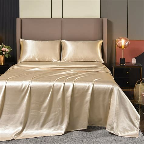 Ntbed Queen Size Luxury Silky Satin Sheets 1800 Thread Count