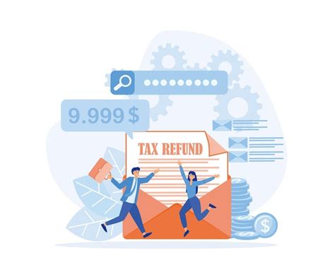 Premium Vector Happy People Getting Paid Money Back Tax Refund Tax