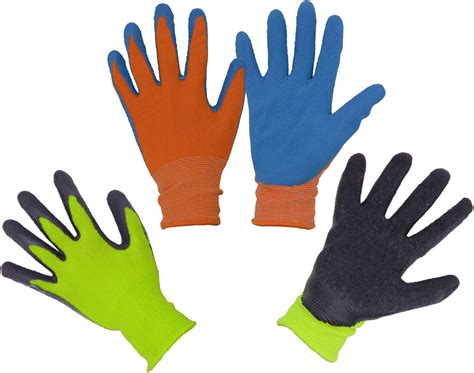 Kids Gardening Gripper Gloves For Age 3 13 2 Pairs Foam Rubber Coated