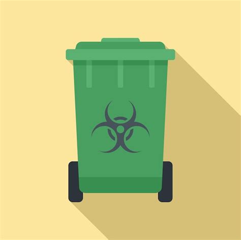 Premium Vector Biohazard Garbage Cart Icon Flat Illustration Of