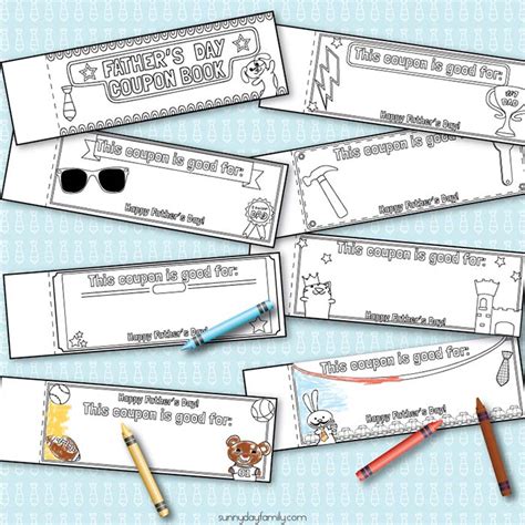 Free Printable Fathers Day Coupons To Color And Customize Sunny Day