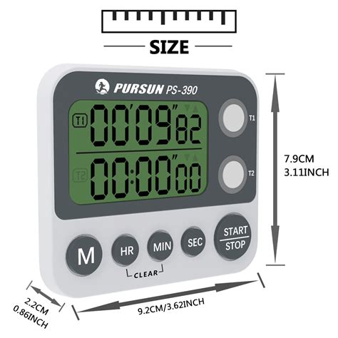 2 3inch Lcd Scherm Digitale Keuken Dual Timer Koken Timer Stopwatch