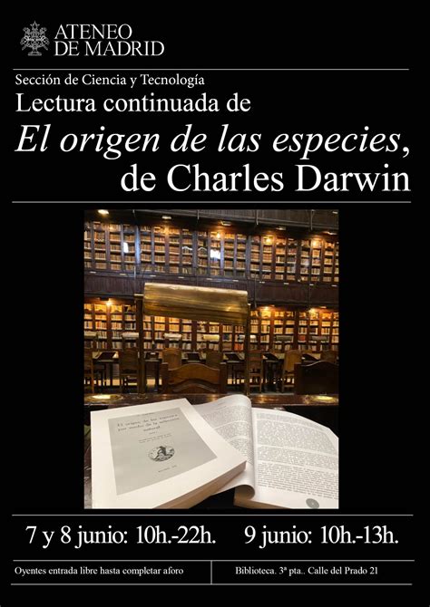 Lectura Continuada De El Origen De Las Especies De Charles Darwin