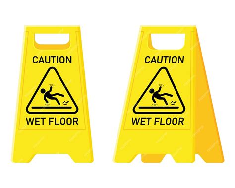 Premium Vector Caution Wet Floor And Cuidado Piso Mojado Warning Sign