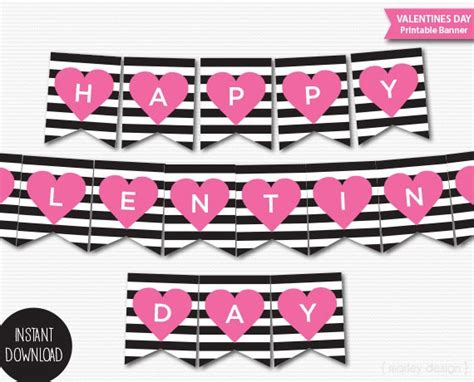 Happy Valentines Day Banner Printable Banner Valentines