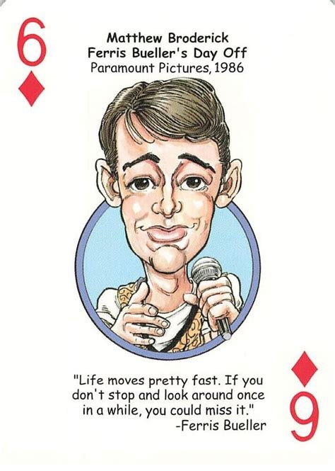 Matthew Broderick Ferris 6 Of Diamonds Hooray For Hollywood Playing