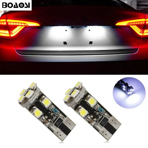 BOAOSI 2x T10 LED W5W Samsung 1210SMD Car License Plate Light Bulbs For