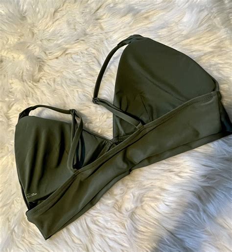 Aerie Triangle Bikini Top Bralette Olive Green Xl R Gem