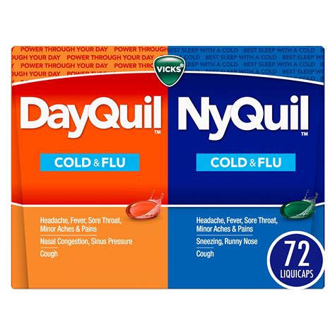 Vicks Dayquil Nyquil Liquicaps 72 Count Cold And Flu Relief Capsules