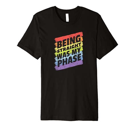 Straight Was My Phase Rainbow Gay Pride Parade Lgbt Premium T Shirt