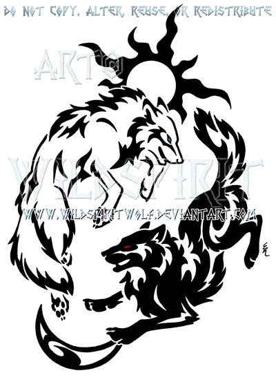 Tribal Hati Skoll Yin Yang Design By Wildspiritwolf On Deviantart