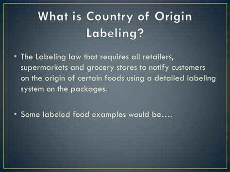 PPT - Country of Origin Labeling PowerPoint Presentation, free download ...