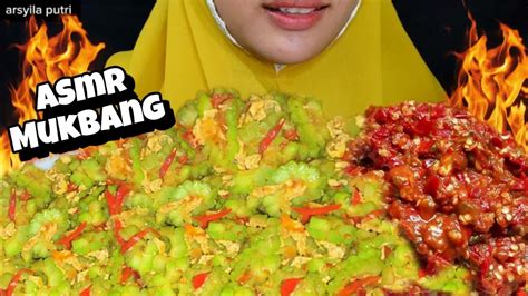 MUKBANG OSENG PEDAS PARE SAMBAL TERASI ASMR INDONESIA EATING SOUNDS