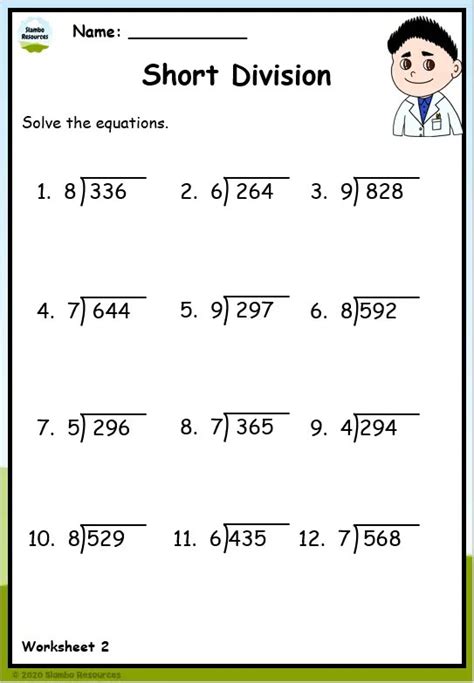 Division Worksheets 4th Grade