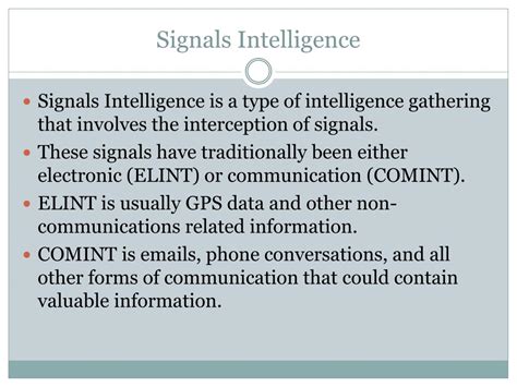 Ppt Signals Intelligence And The Nsa Powerpoint Presentation Free