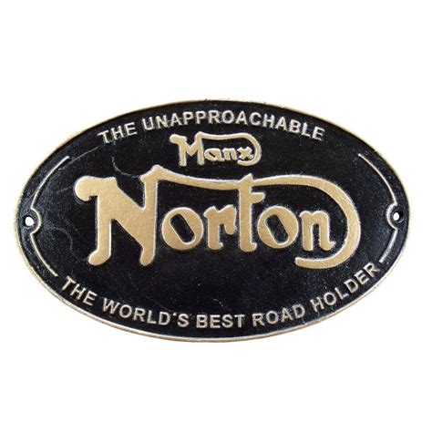 Norton Manx Motorcycle Cast Iron Sign Cam And Debs Store