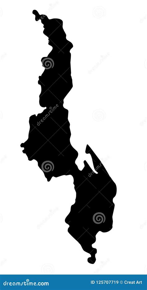 Malawi Map Silhouette Vector Illustration Stock Vector Illustration