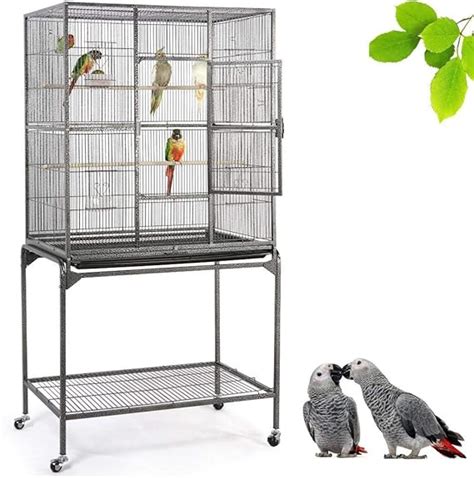 Amazon Yaheetech Inch Wrought Iron Rolling Large Bird Cage For