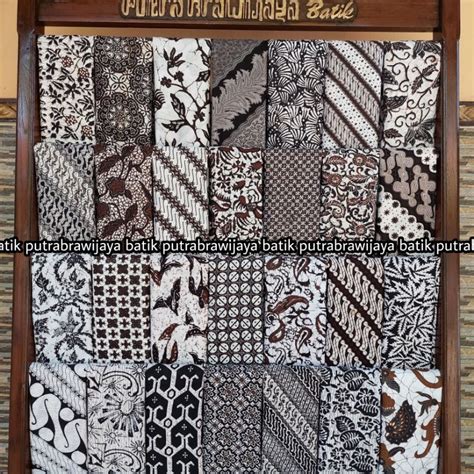 Jual Kain Batik Print Monokrom Hitam Putih Katun Prima Seragam