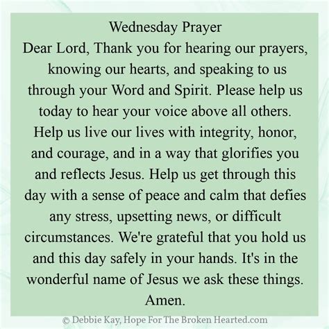 Wednesday Prayer | Prayer for work, Wednesday prayer, Just pray