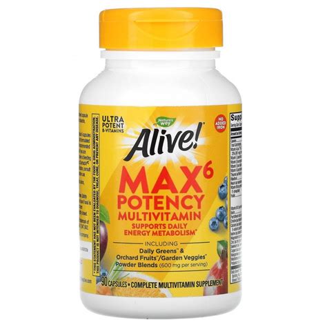 Nature s Way Alive Max6 Potency мультивитамины повышенной