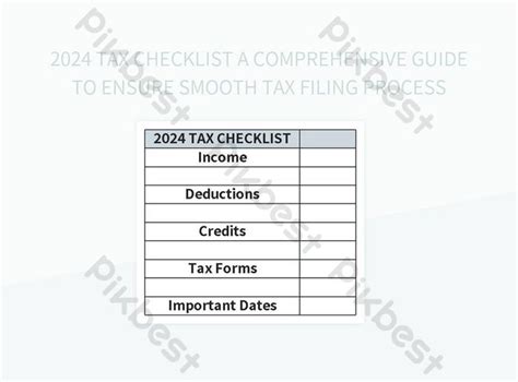 The Ultimate 2024 Tax Filing Checklist For A Seamless Process Excel Template Free Download