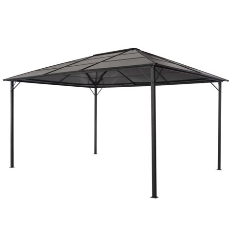 The Living Store Tonnelle Avec Toit Aluminium 4x3x2 6 M Noir Leroy