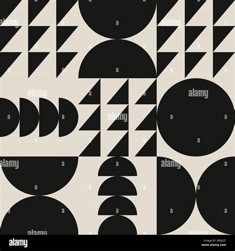 Bauhaus Brutalist Geometrical Seamless Pattern Vector Abstract Minimal